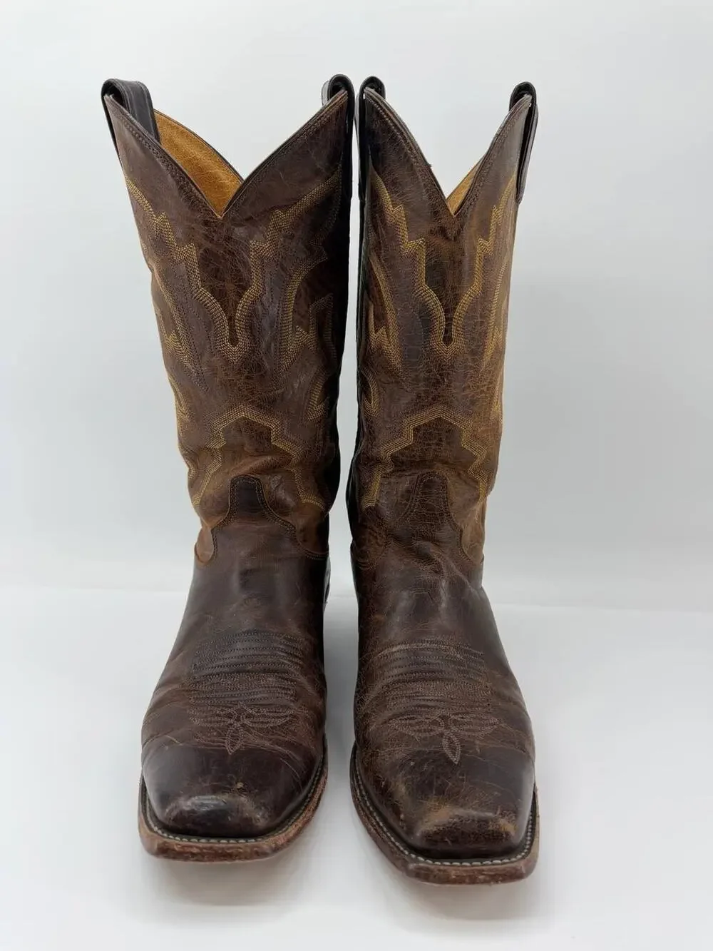 Justin Boots Men's Brown Leather Western Cowboy Boots Size 12D Style 2890